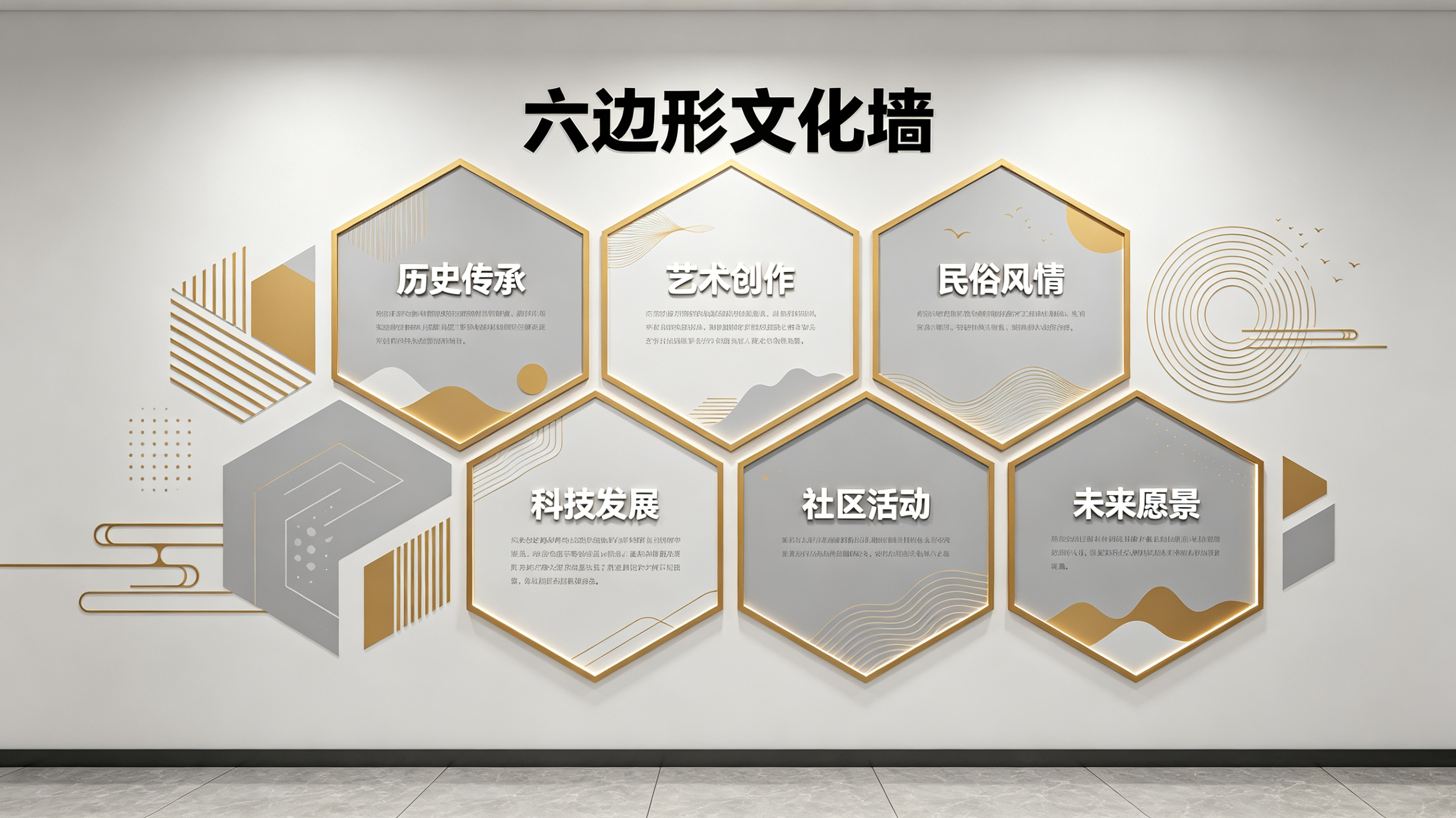万源企业文化墙 | 六边形信息美学